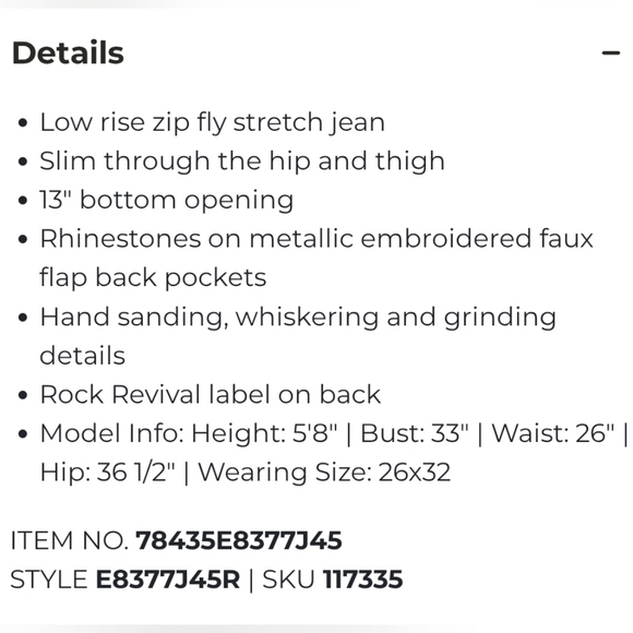 Rock Revival Buckle "Vivian" Low Rise Straight Leg Blue Jeans | Women's Size 28 - Picture 14 of 15